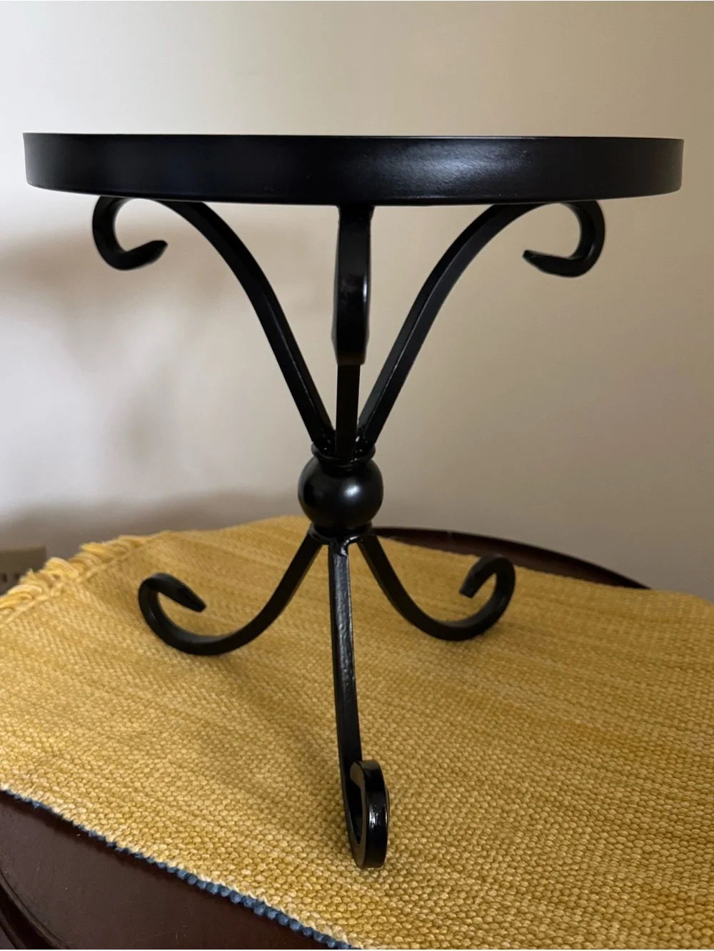 Black Wrought Iron and Metal Plant Stand